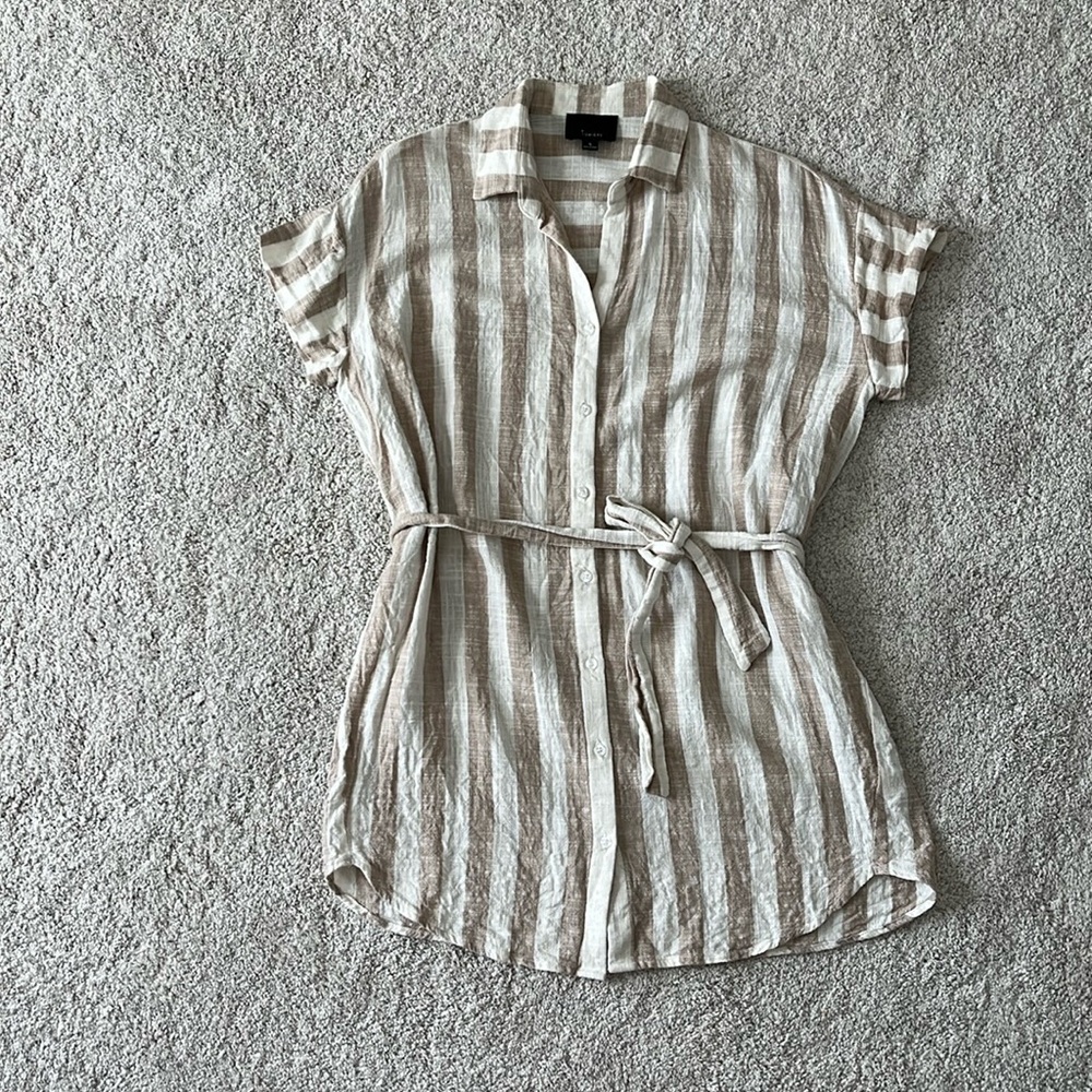 Linen striped dress